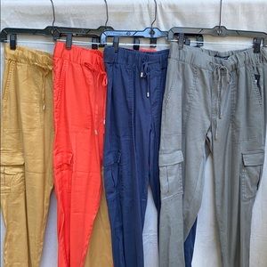 Stretch Linen Crop Cargo